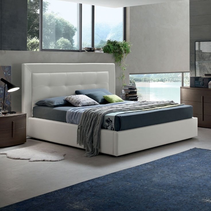 Letto Matrimoniale Moderno Imbottito Maronese ACF Deo - Design Italian