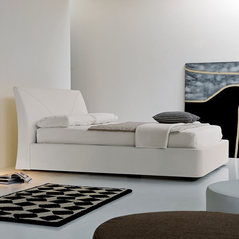 Fly - Letto Matrimoniale Imbottito Moderno Design Italiano