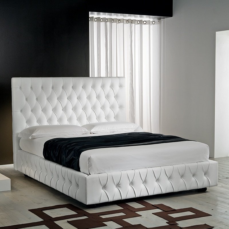 Class - Letto Matrimoniale Moderno Imbottito - Design Elegante