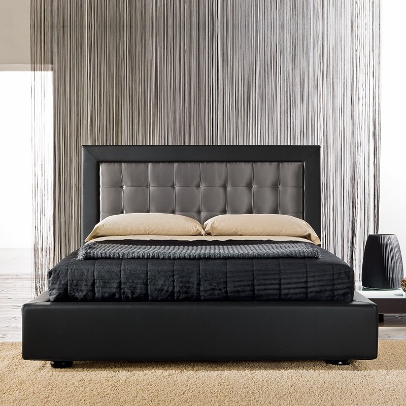 Letto Matrimoniale Ecopelle Tower H.130 - Design Personalizzato