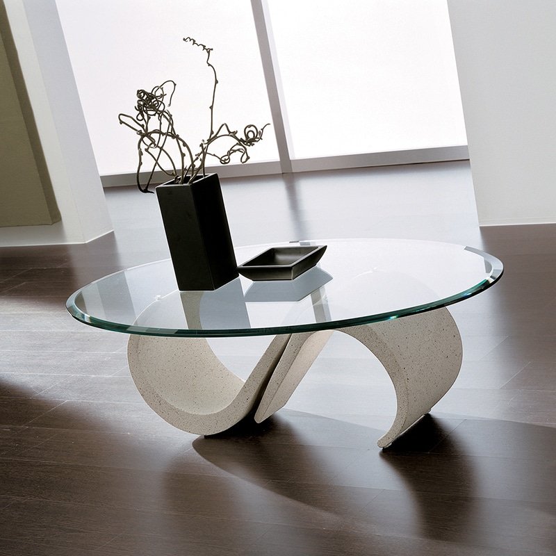 Tavolino Salotto Moderno Mara La Primavera - Marmo e Vetro Design