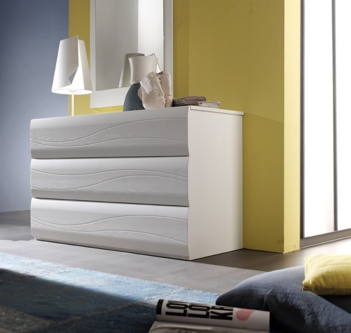 City - Comò Cassettone Moderno 3 Cassetti L 122 cm MARONESE ACF