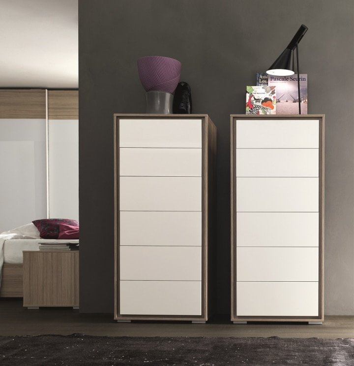 Settimanale Moderno 6 Cassetti Grip Maronese ACF - Design Italiano