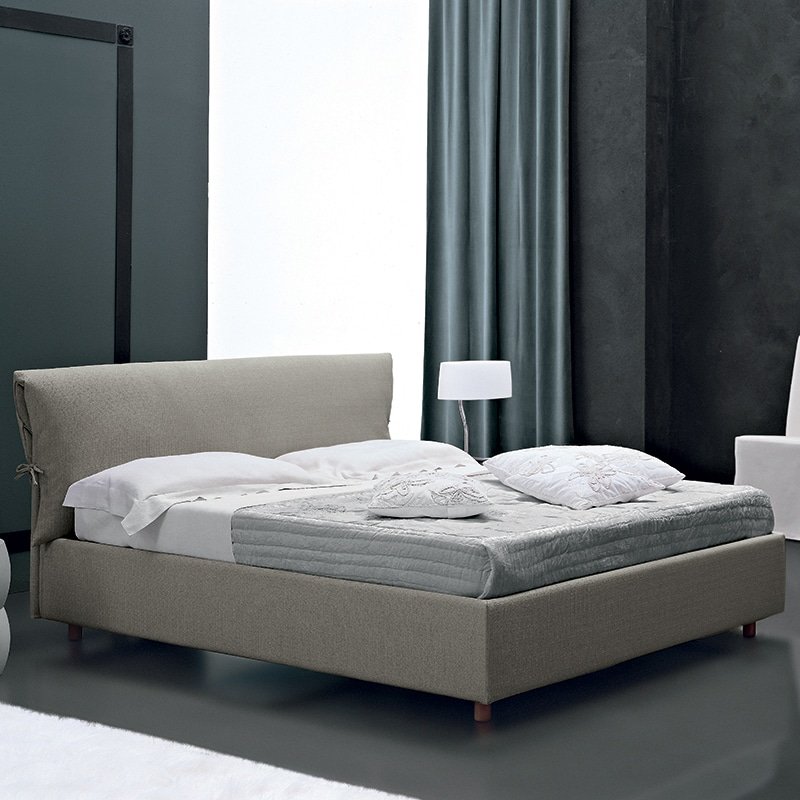 Cleopatra - Letto Matrimoniale Imbottito Moderno in Tessuto/Ecopelle