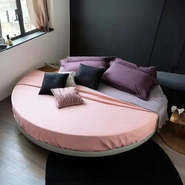 Scopri Ring Sommier, l'elegante letto rotondo matrimoniale senza testiera. Design Made in Italy, personalizzabile e con opzioni materasso memory foam. Arreda con stile.