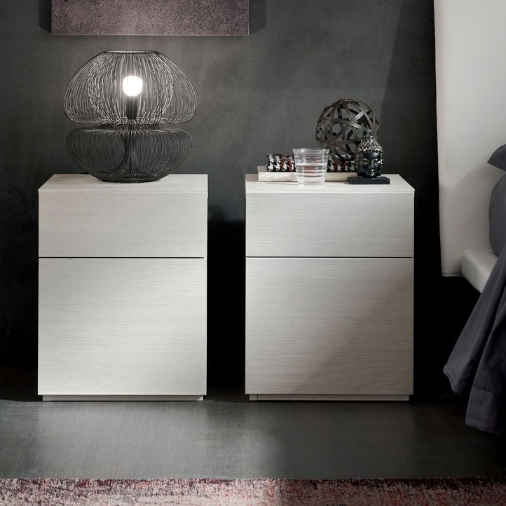 Comodino Moderno 2 Cassetti Brio Maronese ACF - Design Italiano