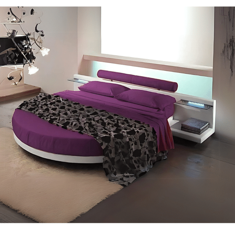 Letto Rotondo Matrimoniale Ring Round - Design Moderno con LED