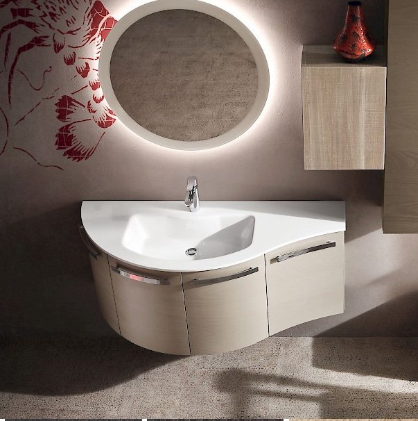 Arcom ELY12 - Mobile Bagno Curvo Salvaspazio Design Moderno