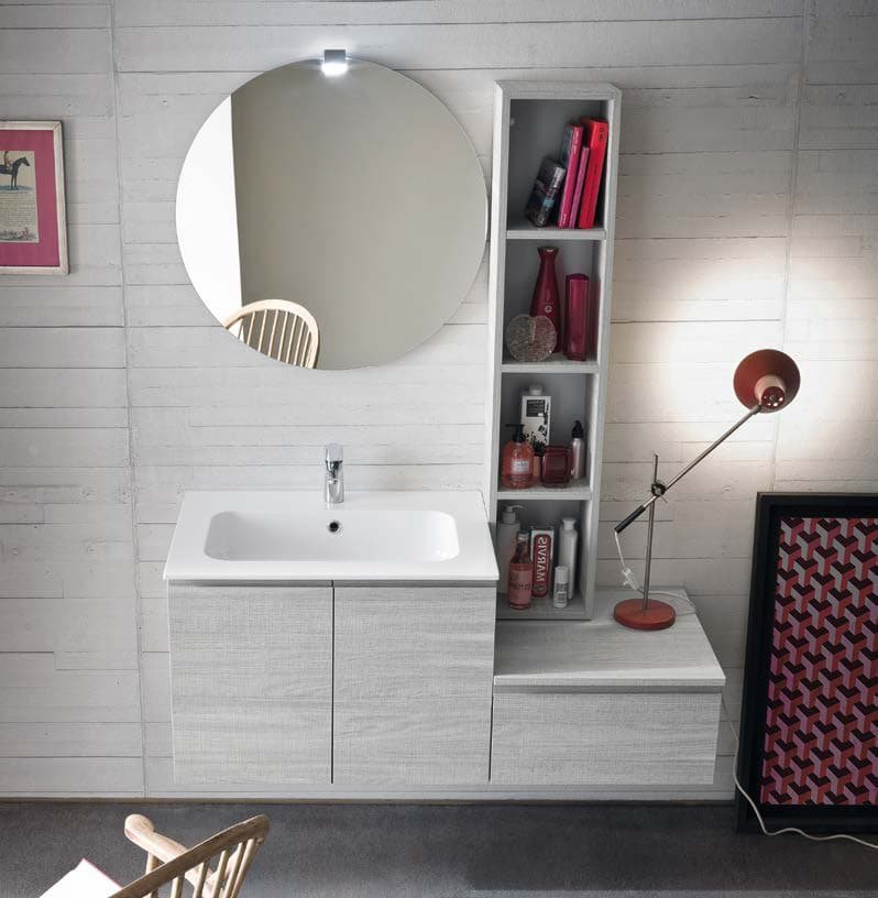 CL008 - Mobile arredo bagno design L.121 cm personalizzabile COMPAB
