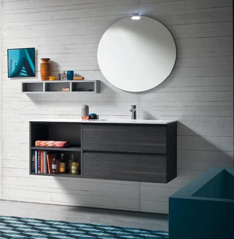 COMPAB CL012 Mobile bagno Sospeso L.120,5 cm con piano integrato