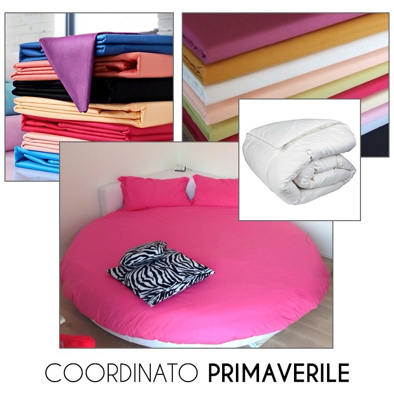 Coordinato Primaverile Letto Tondo - Lenzuola e Piumone Made in Italy