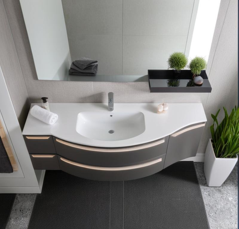 Mobile Bagno Curvo Compab Versus A677 - Design Moderno Made in Italy