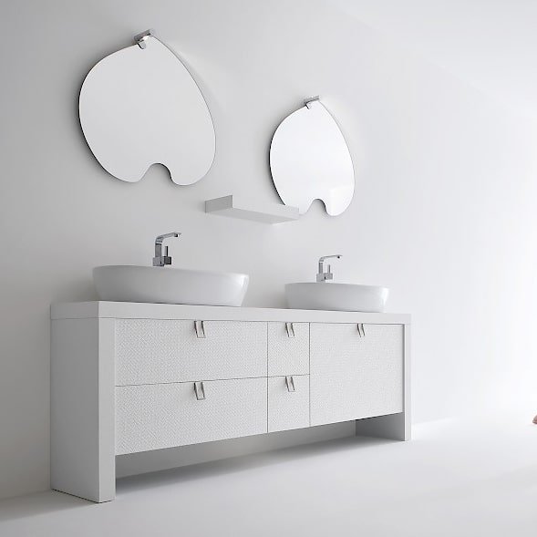 BB1 - Mobile arredo bagno design doppio lavabo L.177 cm personalizzabile COMPAB