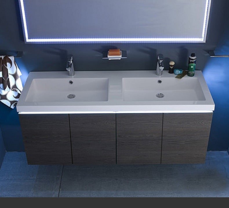 Mobile Arredo Bagno Design COMPAB B201 18 - Doppio Lavabo 141 cm