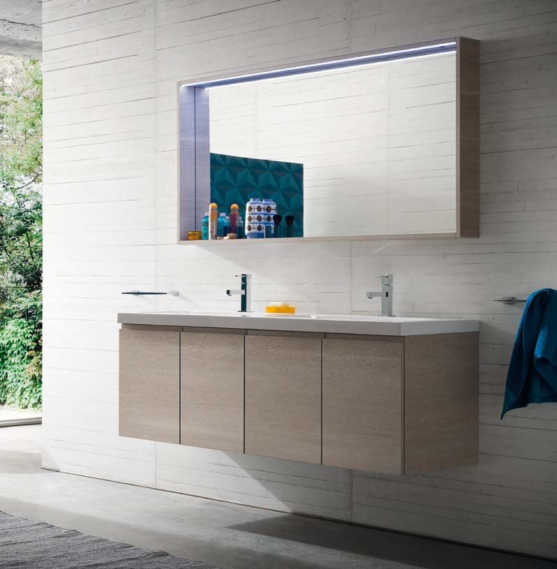 Compab CL026 Doppio Lavabo Mobile Bagno L.141 cm personalizzabile