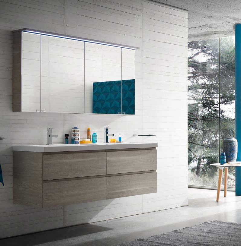 Compab CL027 Doppio Lavabo Mobile arredo bagno design L.141 cm personalizzabile