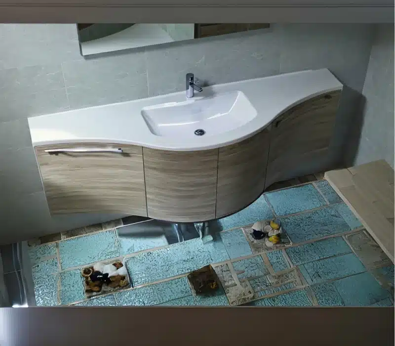 Mobile Bagno Curvo Design ELY W709 ARCOM - L.171 cm