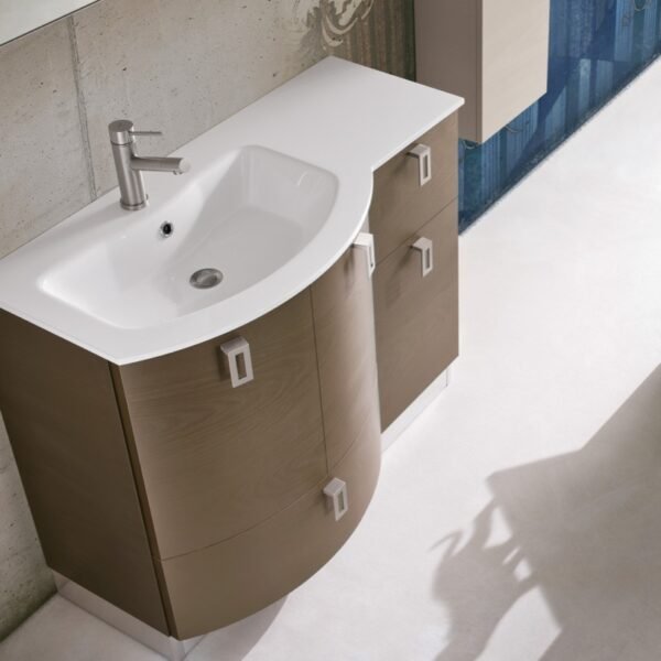 CHEN CN9 – Mobile arredo bagno design curvo L.106 cm personalizzabile COMPAB
