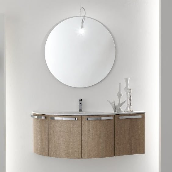 ELY16 - Mobile arredo bagno design curvo L.124 cm personalizzabile ARCOM