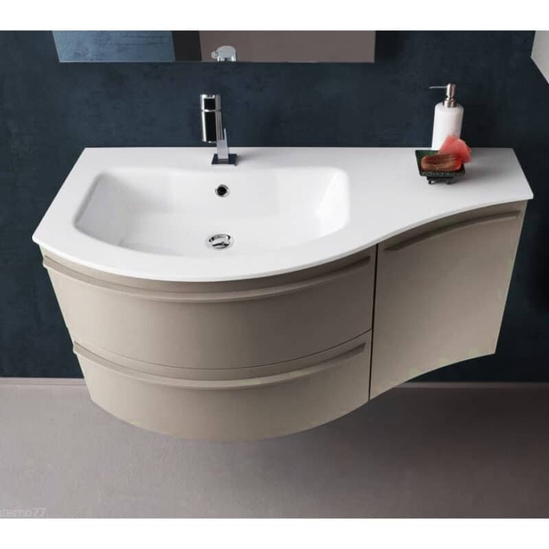 Mobile Bagno Design Curvo Compab Versus L.106 - Moderno Made in Italy