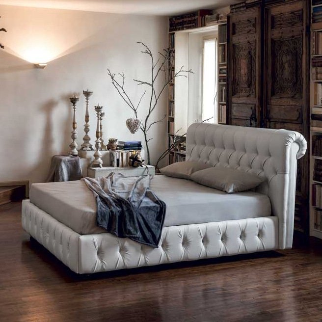 Venezia - Letto Matrimoniale Design Moderno Imbottito