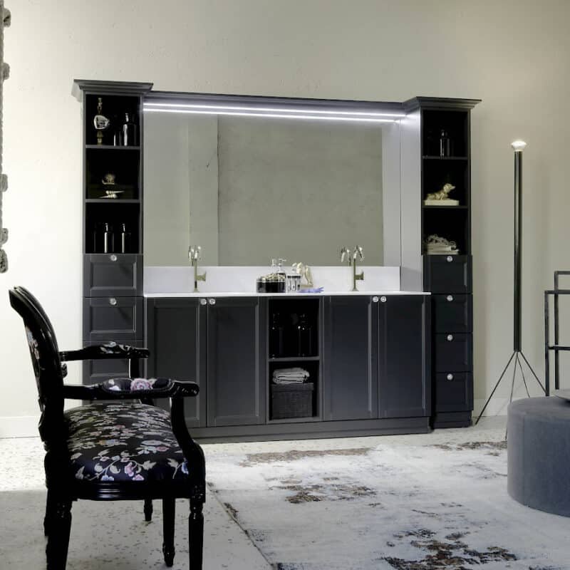 Diamante DM18 - Mobile luxury arredo bagno L 255 x P 54 cm personalizzabile COMPAB