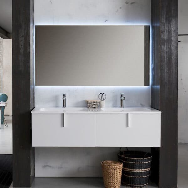 mobile bagno sospeso doppio lavabo Compab B201 bianco