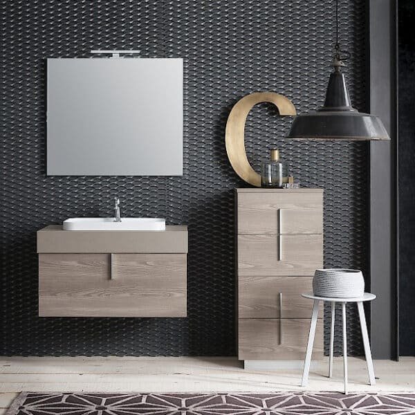 B201 81 Life - Mobile arredo bagno design L 86+50 x P 51/38 cm personalizzabile COMPAB