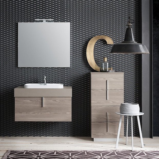 Compab B201 81 Life - Mobile arredo bagno design L 86+50 x P 51/38 cm