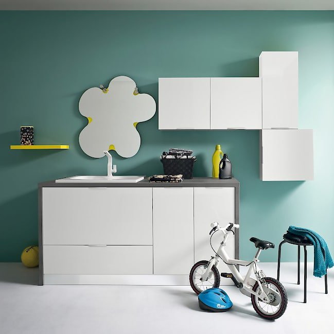 L12 - Mobile lavanderia L 172 x P 63/20,8 cm personalizzabile COMPAB