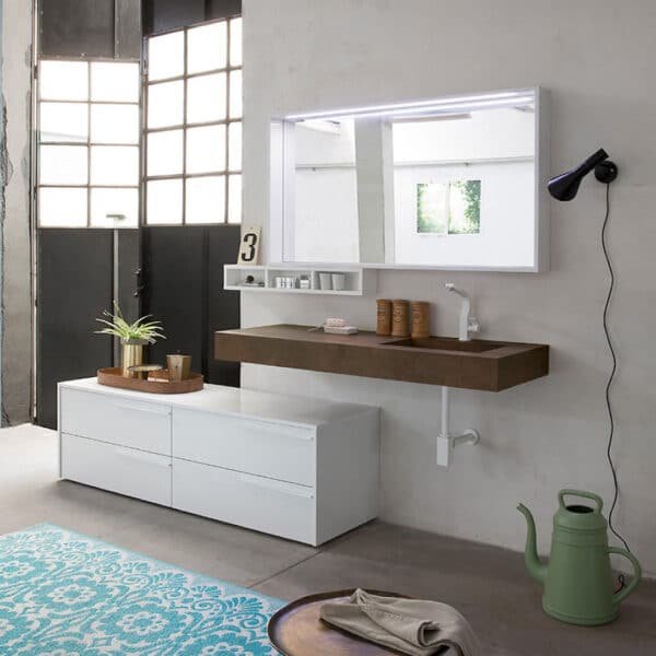 K25 25 - Mobile luxury arredo bagno L 174+140 x P 51 cm personalizzabile COMPAB