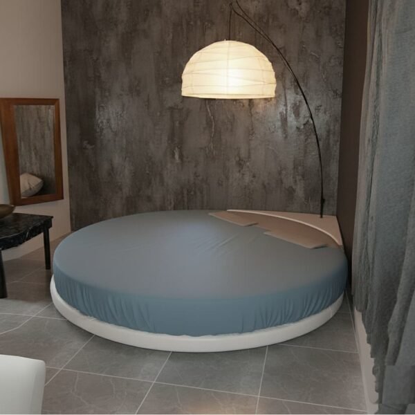 Letto Rotondo Corner moderno con materasso, design contemporaneo per camera da letto - vista angolare