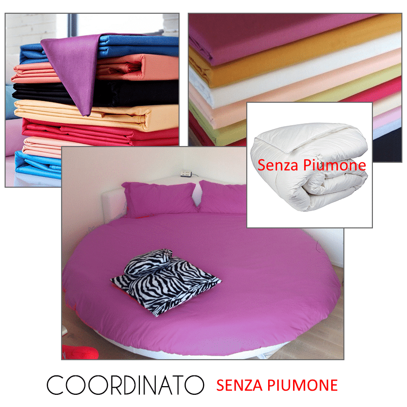 Lenzuola Letto Rotondo - Coordinato Sacco e Federe Made in Italy