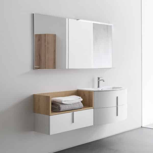 Mobile bagno design curvo COMPAB BD026 con finiture personalizzabili