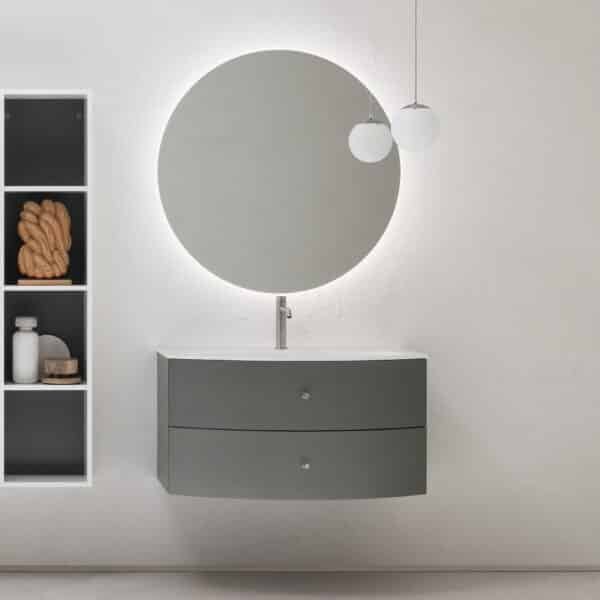 Mobile bagno curvo BD027 COMPAB con specchiera led