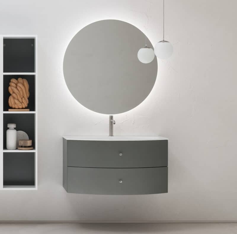 Mobile Bagno Design Curvo Compab BD027 Bang Corian L.96 cm