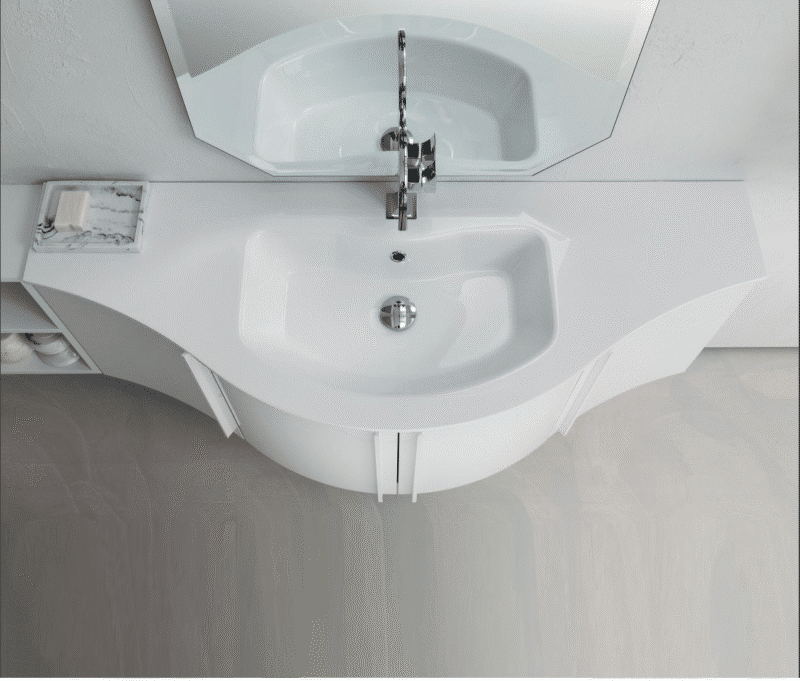 Mobile Bagno Design Curvo COMPAB Versus L.176 - Made in Italy