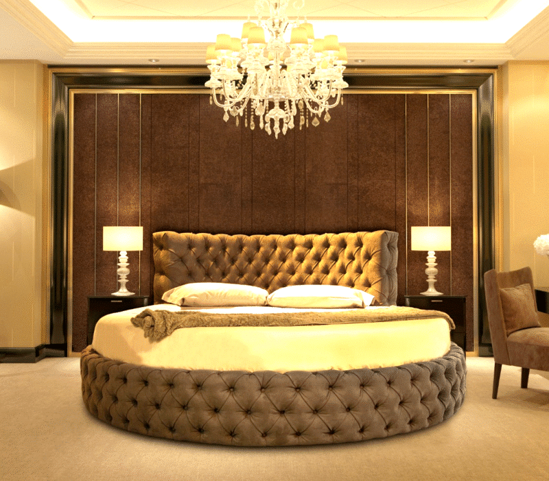 Letto Rotondo Capitonnè Imperial - Design Matrimoniale Italiano
