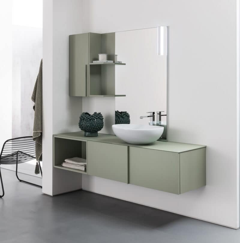 COMPAB BD012 - Mobile arredo bagno design L.181x46 cm personalizzabile