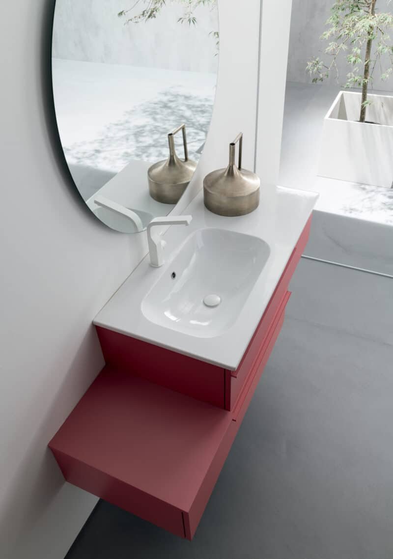 BD017 - Mobile arredo bagno design L.141x51,5 cm personalizzabile COMPAB