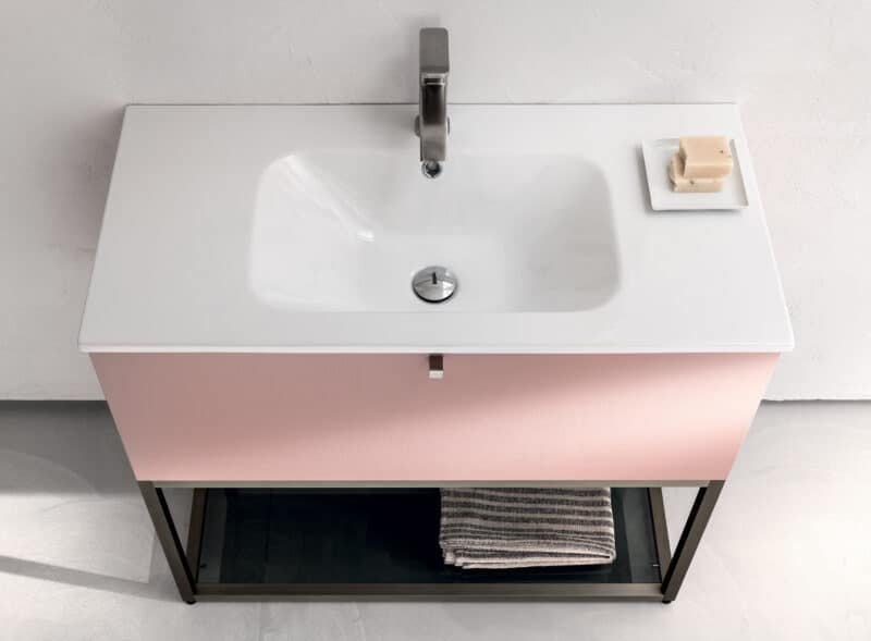 BD015 - Mobile arredo bagno design L.96x46.5 cm personalizzabile COMPAB