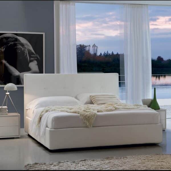 Letto matrimoniale contenitore Maronese Dedalo, design italiano moderno - vista frontale completa