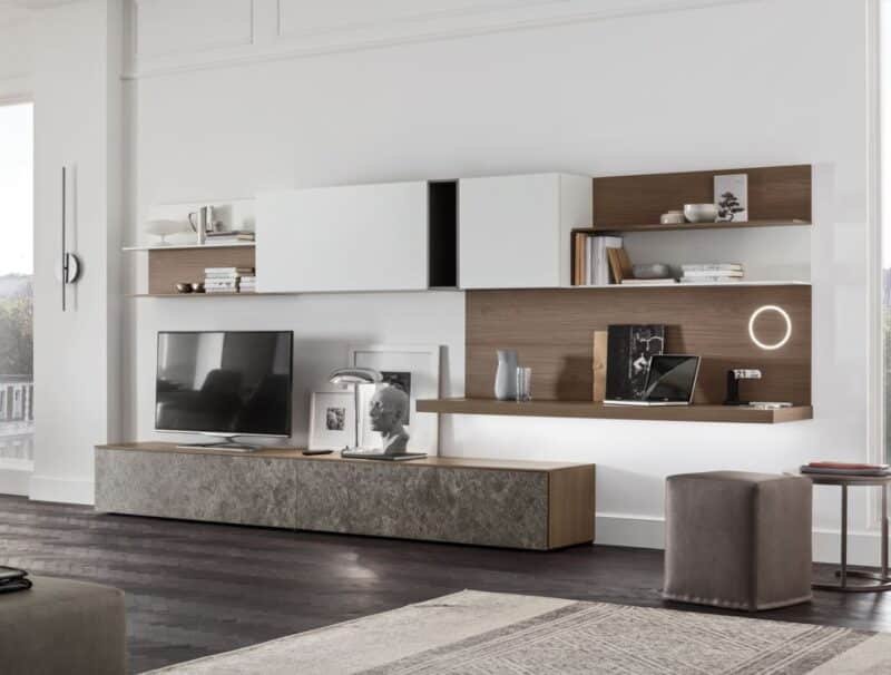 Seta SA2230 - Mobile soggiorno moderno componibile L 387,3 cm MARONESE ACF