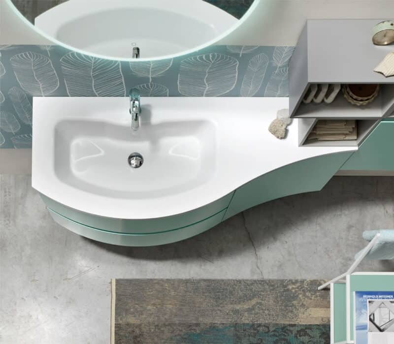 Arcom SOUL 11 - Mobile Bagno Curvo Design Moderno L 136 cm