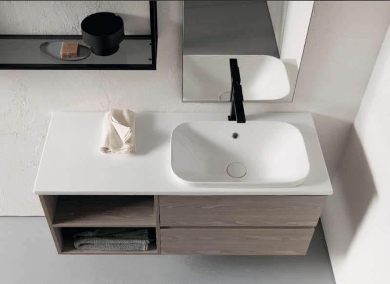 Compab BG002 - Mobile da bagno con piano in ceramica L.121 cm