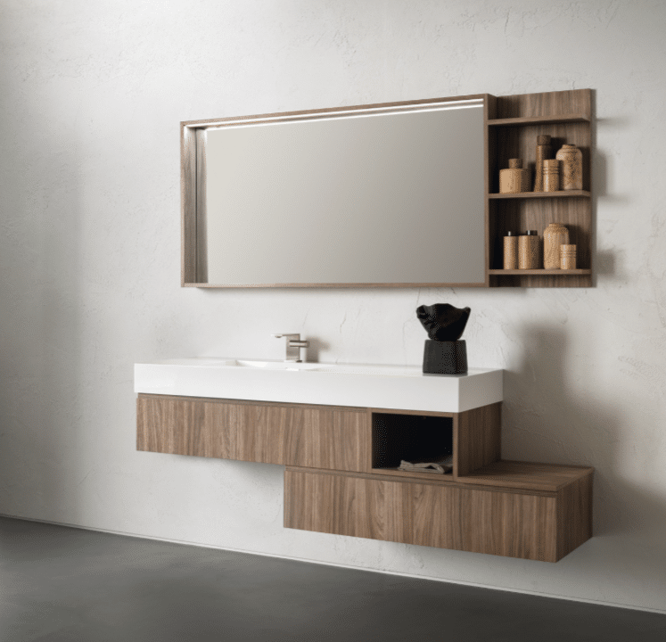 COMPAB BG010 - Mobile da bagno design L.176 cm con piano integrato
