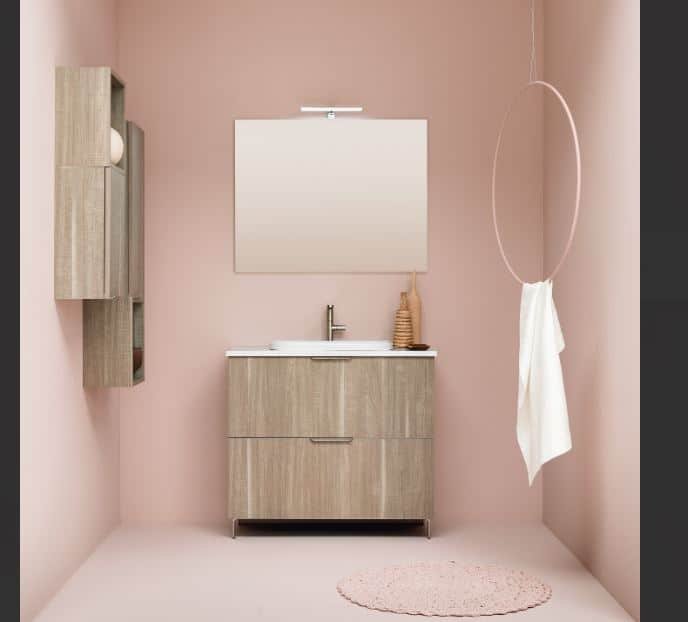 UP007- Mobile arredo bagno design a terra L.96 cm personalizzabile COMPAB