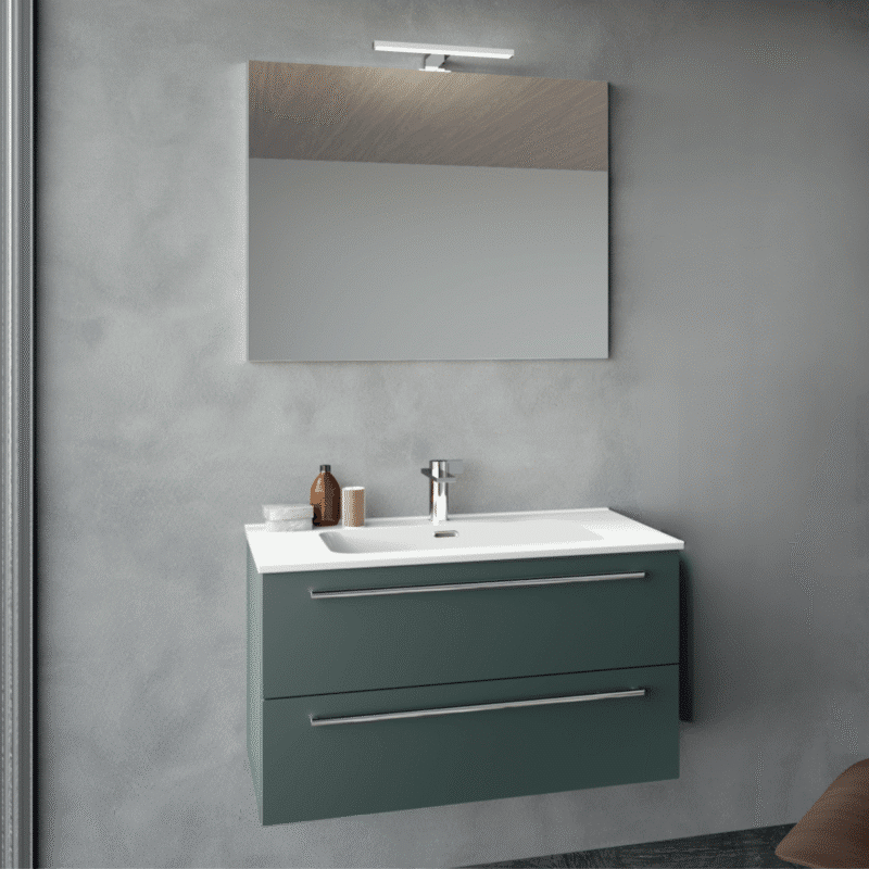 Mobile Bagno Completo Baxar Slim - Lavabo Ceramica & Specchio LED