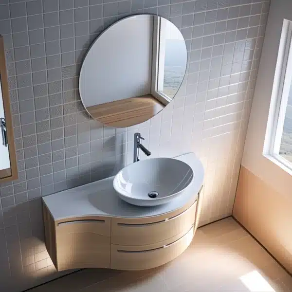 Arcom Mobile Bagno Curvo L.125,5 cm - Design Personalizzabile