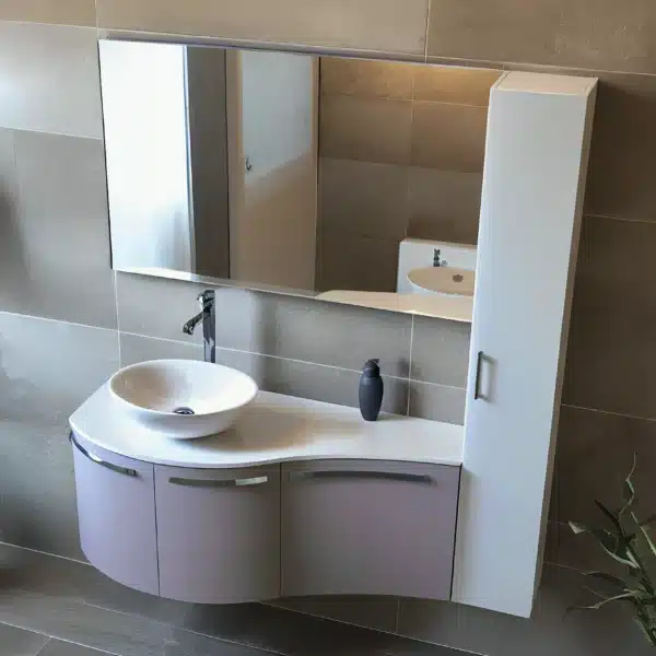 Arcom Mobile Bagno Curvo L.145,5 cm - Design Personalizzabile